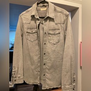 Allsaints Cowboy Western style Grey Stone Washed button-down (SM)